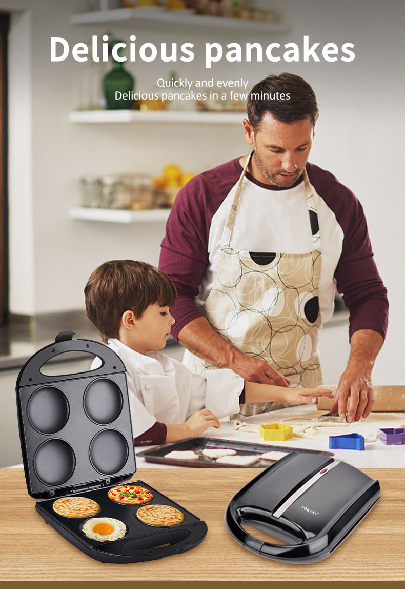 Cross-Border European Standard Maker Multifunctional Egg And Corn Pancake Arepas Make Breakfast Machine 1400W_voghion.com