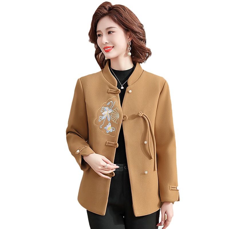 D7083 1060K ÁO KHOÁC NỮ TONTDI DÁNG DỘNG MÙA XUÂN THU ĐÔNG TRUNG NIÊN THÊU HỌA TIẾT HOA THỜI TRANG NỮ G03 SẢN PHẨM MỚI