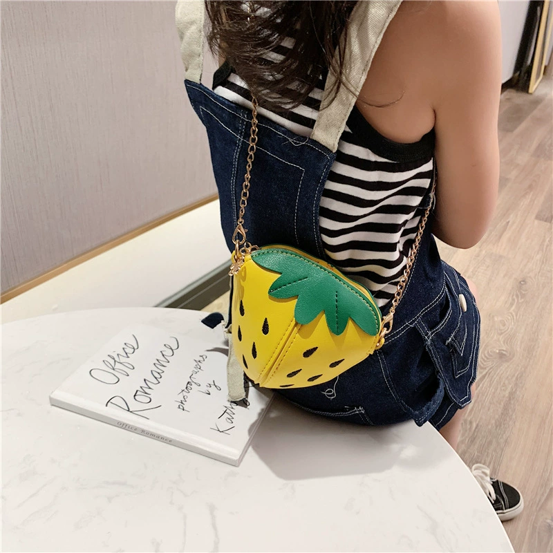 Children's bag, strawberry, cute chain, small wallet, fruit accessory, backpack