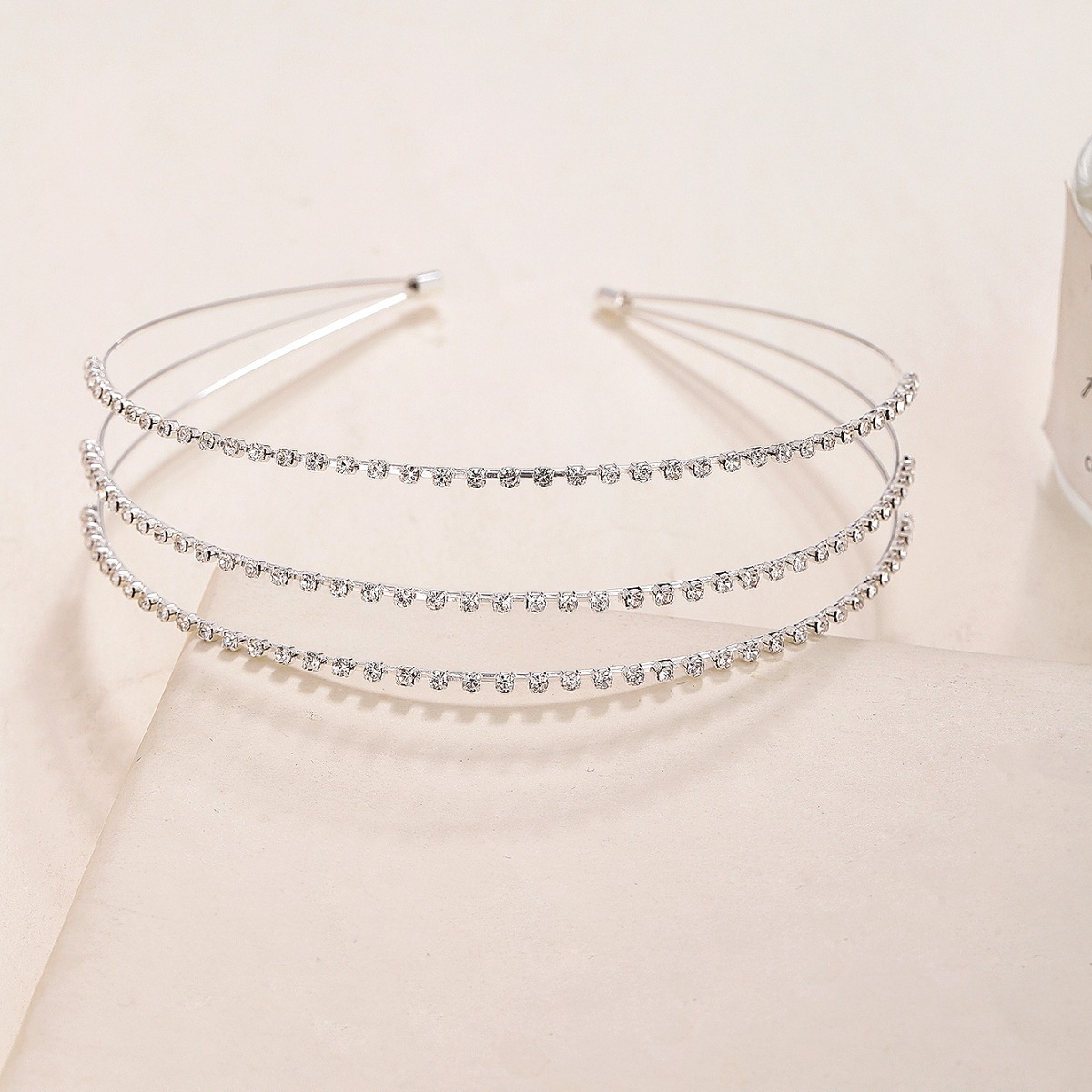 Diadema europea y americana moda transfronteriza accesorios para el cabello ins Internet celebridad Diamante de tres capas rhinestone diadema ins accesorios para el cabello al por mayor