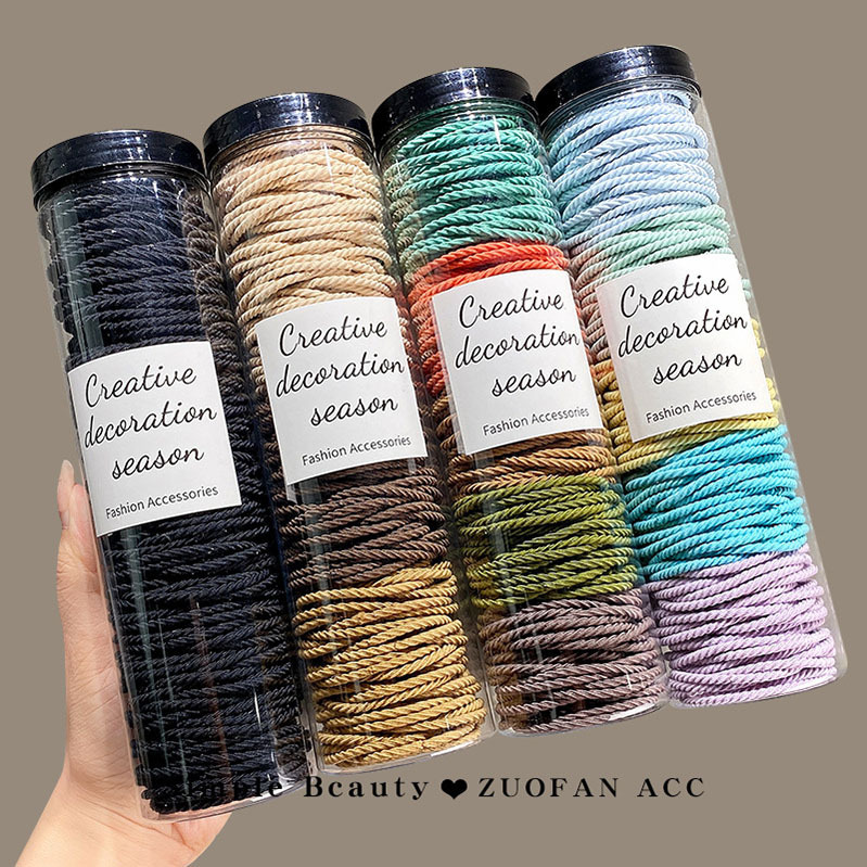 barrel 100 pieces basic style seamless hair ring thread non-slip head rope height ponytail hair string does not hurt hair rubber band