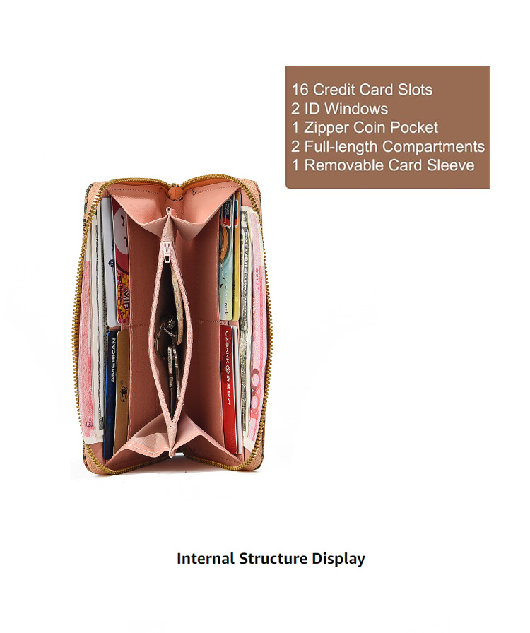 Portafoglio da donna alla moda 2024 con paillettes alla moda e portamonete in pelle PU, manico con cerniera medio-lungo_voghion.com
