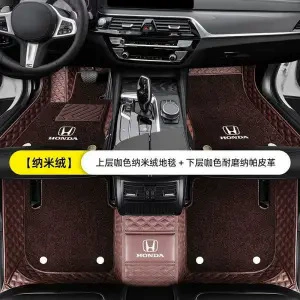 Civic Style Haoying Crv Modelə uyğun ayaqaltı - double-layer-upgraded-model-coffee-color-coffee-color-nano-fleece-double-side-pockets