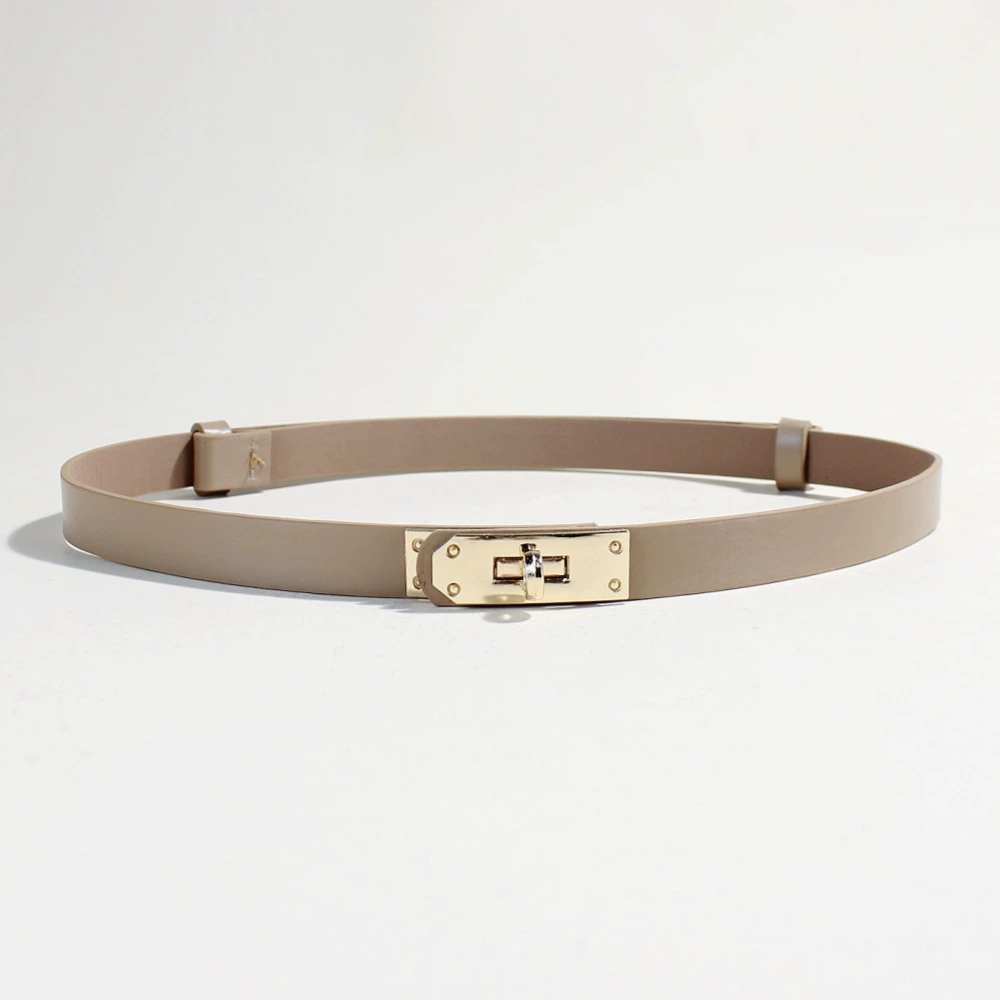 Adjustable PU Belt with Twist Lock Buckle, 1.8 cm Width, Max Stretch 92 cm
