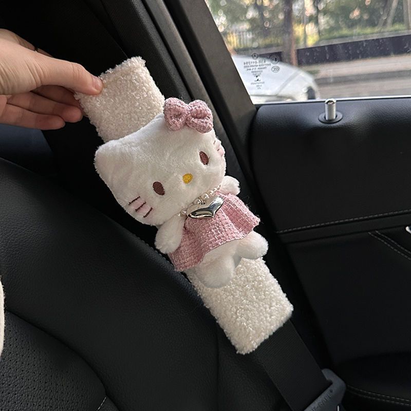 安全ベルトショルダーカバー キティちゃん 車内装飾 車内アクセサリー 車用飾り 女の子向け|undefined