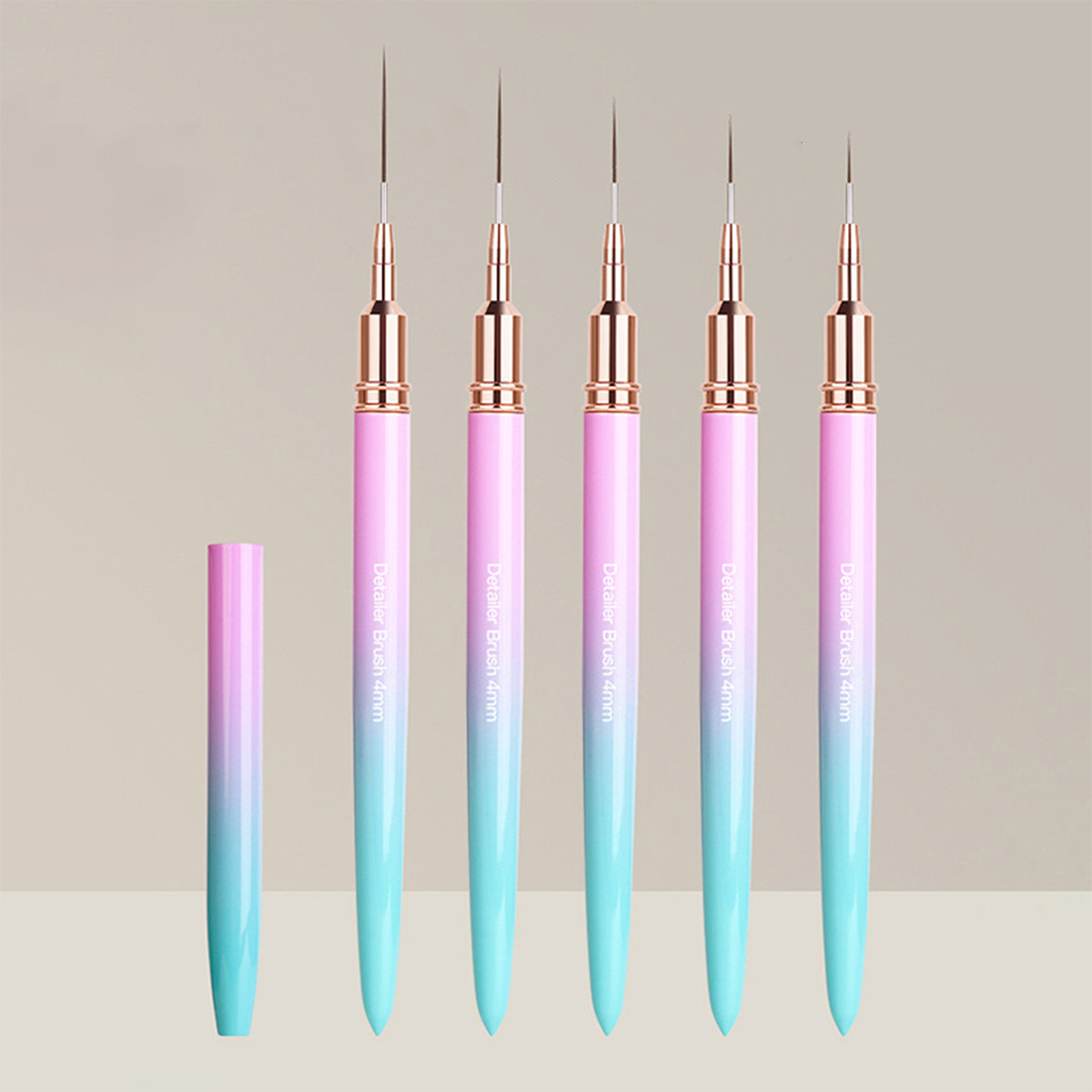 Bolígrafo de uñas transfronterizo, varilla de metal, traje rosa, hilo de dibujo extremadamente fino, tallado y pintura, fábrica de herramientas de uñas profesionales al por mayor