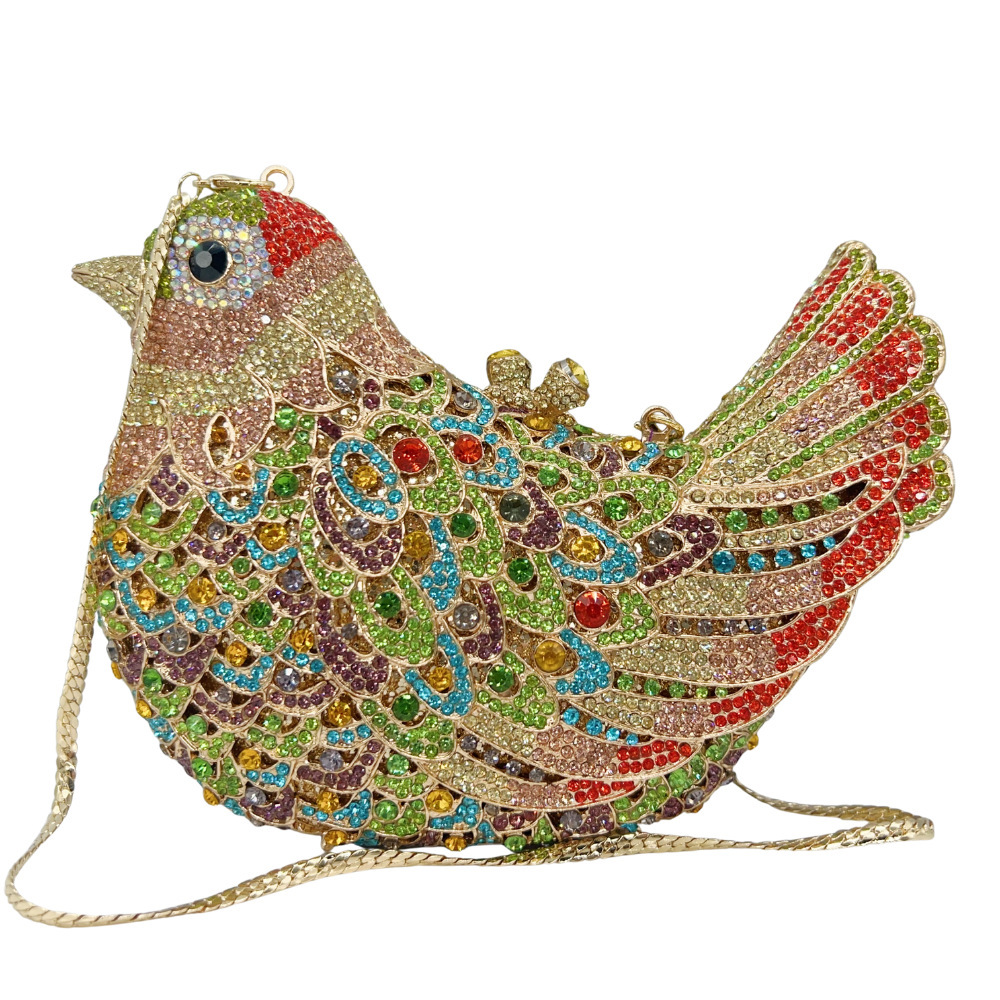 Bolsa de embrague, bolsas de cena de diamantes, bolsas de fiesta, bolsas de mano, bolsas de mujer, ornamentos para el hogar de pájaros