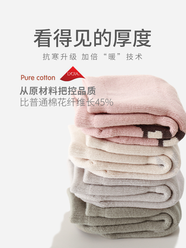 2023 invierno nuevo bebé piso calcetines engrosada Terry bebé antideslizante niño Calcetines niños y niñas calcetines de algodón sin hueso