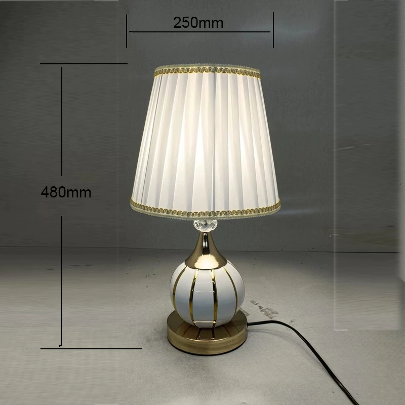 Modern and minimalistic ceramic table lamp for bed for bedroom