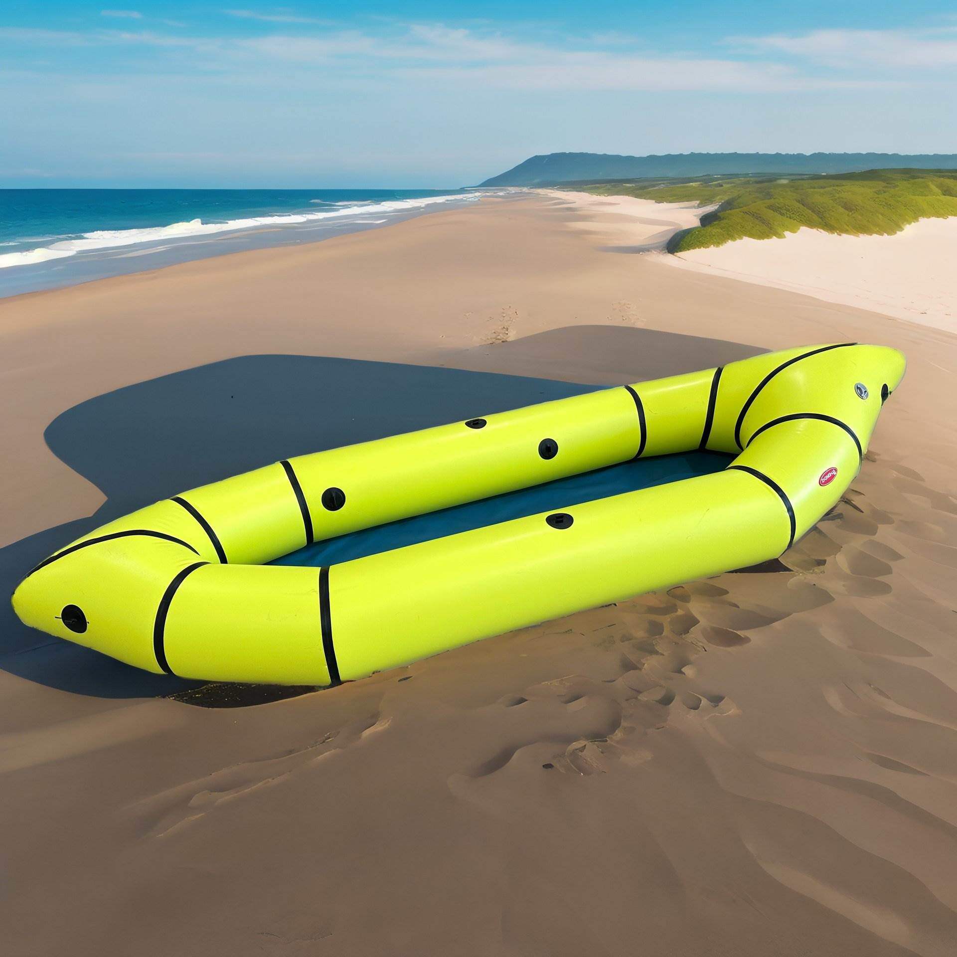 Tpu Lightweight Inflatable Boat with Brushed Hard Bottom Kayak Pvc Mesh Rubber Boat Canoe Rafting Backpack Boat