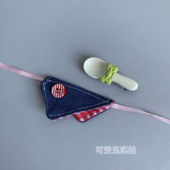 Ins超萌娃用乾燥ご飯セットセット10cm綿人形飾りよだれかけカウボーイ色合わせ三角