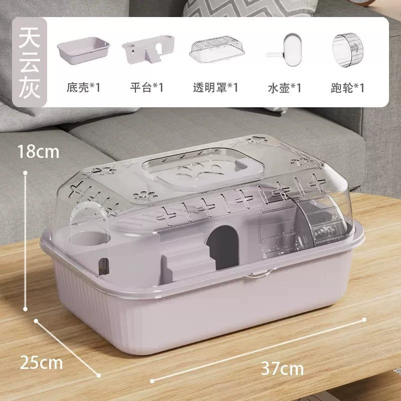 Клетка для хомяка из золотого шелка, двухслойная, дешевая роскошная вилла, очень большая панорамная, специальные акриловые принадлежности, прозрачный домик