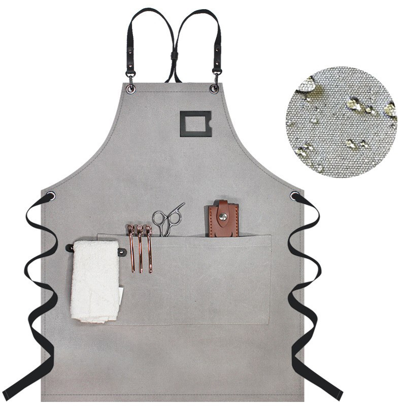 Delantal de lona grueso transfronterizo nuevo estilo coreano ropa de trabajo personalizada café amazon restaurante barbero delantal hombre image 11