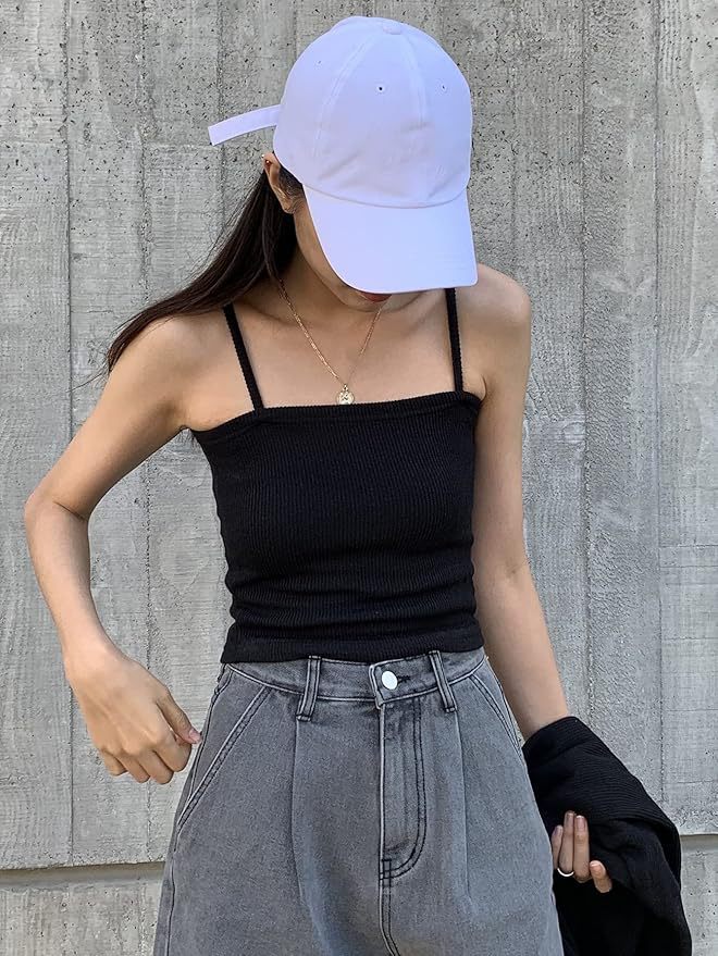French Style Slim Fit Knitted Cami Vest For Women Inner Wear Outer Wear Sleeveless Camisole Dress Tank Top Women Clothing_ecoleips.com