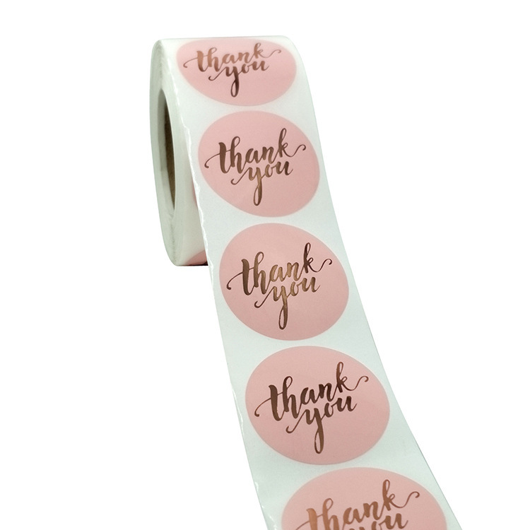 Fashion Pink Gold Thank You Self-adhesive Sticker display picture 1