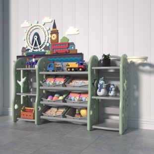 Children's Bookshelf Toy Storage Cabinet Storage Rack Storage Cabinet Toddler Storage Picture Book Storage Multi-Functional Combination