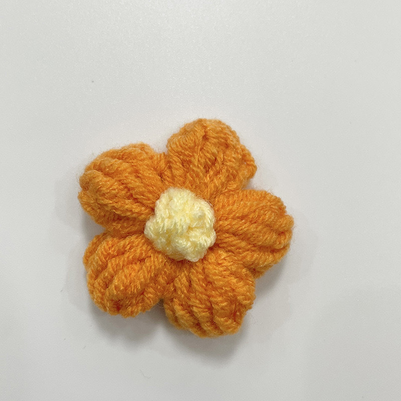 现货手工钩织泡芙花毛线花朵服装辅料饰品胸花包包仿真花花束配件|undefined
