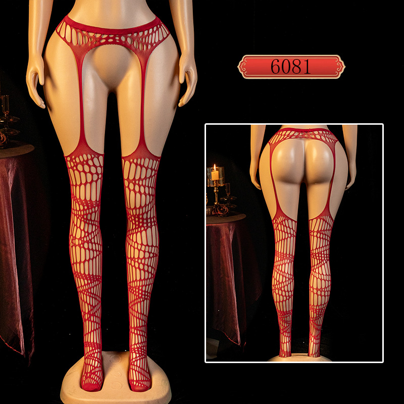 Yue mariposa emoción string red medias super elásticas sexy stringed pantalones damas coquetear red fina al por mayor 6081