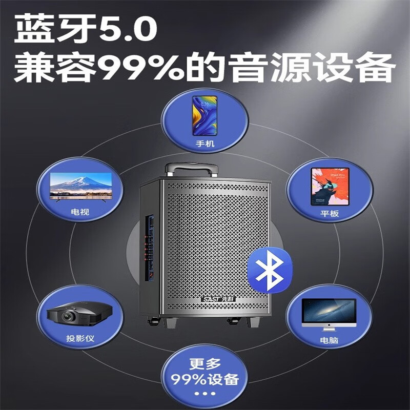 先科 (sast) 広場舞bluetooth屋外レバー音響大出力木製スピーカー大音量帯無線|undefined