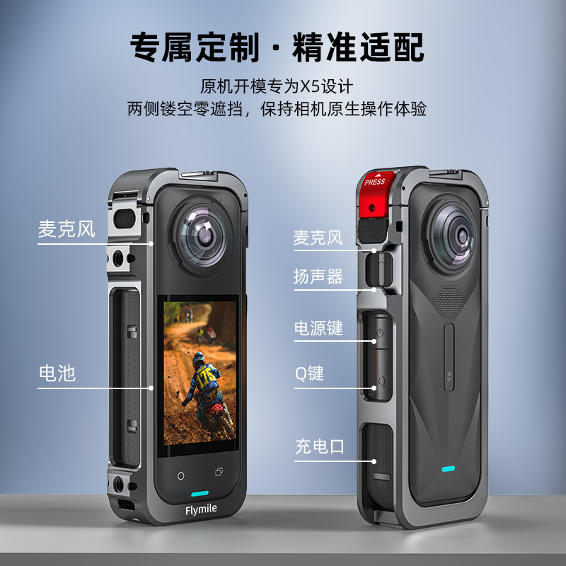 Flymile适用影石Insta360 X5兔笼保护边框全景运动相机防护壳配件|undefined