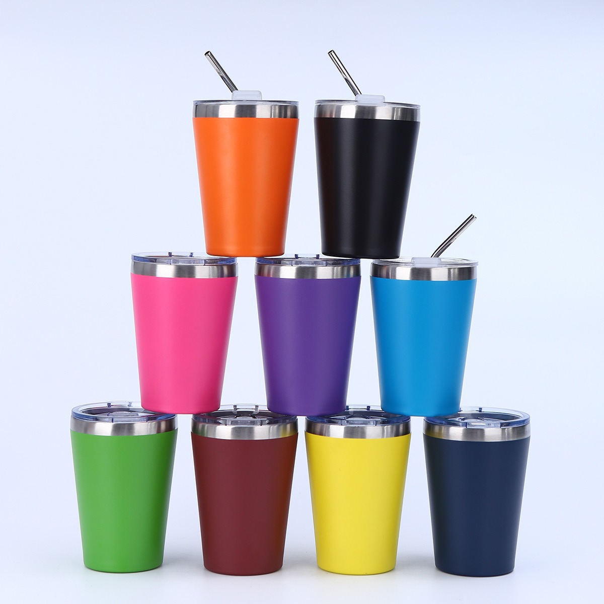 Transfronterizo simple taza de automóvil de 12oz 304 taza de acero inoxidable de doble capa vacío taza portátil logo personalizado