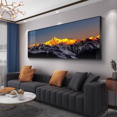 リビングルーム装飾絵画背もたれ太陽金山ライト高級ソファ背景壁掛け絵画オフィス風景風景