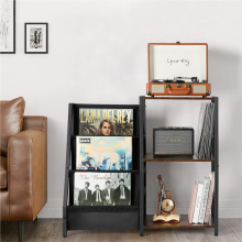 一件跨境多功能唱片机收纳架黑胶唱片机架大容量唱片支架CD展示架