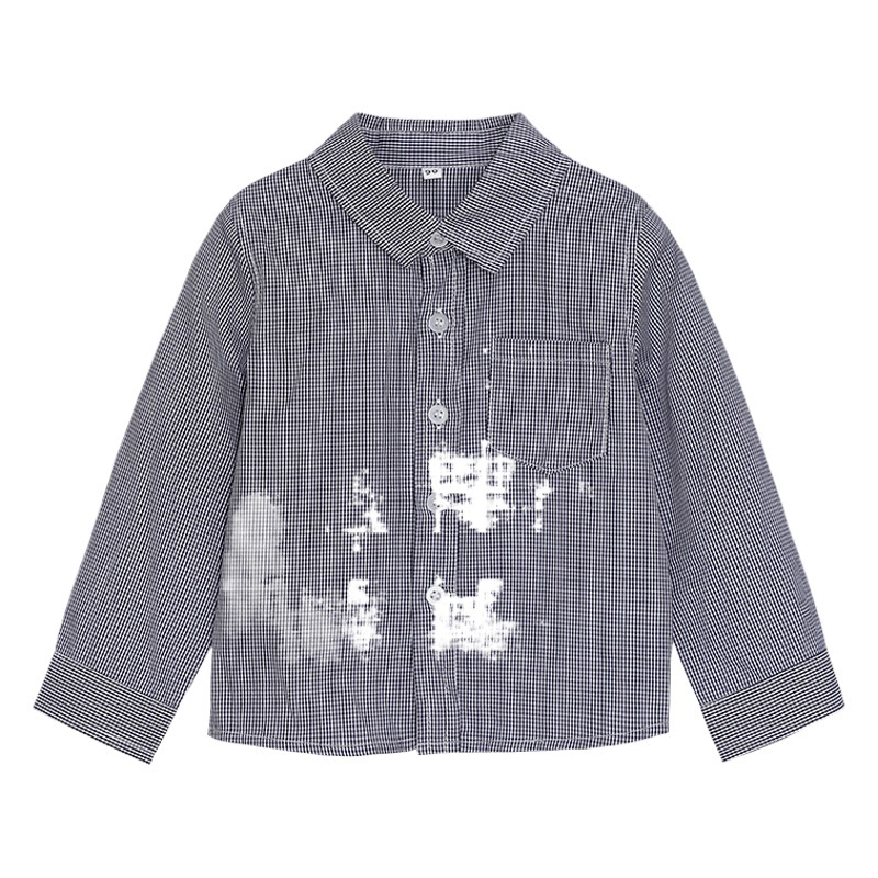 子供用シャツ春の新商品男児韓国版襟付きシャツの中の子供用ファッションストライプのボトムシャツの代理