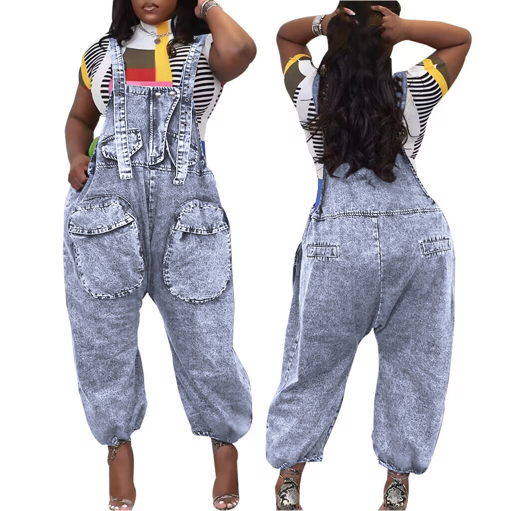 Women's Daily Simple Style Solid Color Full Length Beaded Ripped Jeans Overalls display picture 2