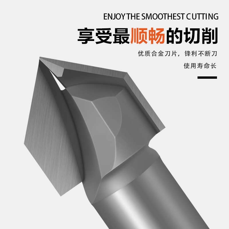 Jintian 90 grados cuchillo en forma de V fresador de carpintería cortador de bordes cabeza de cuchillo de placa de aluminio y plástico ranurado máquina de gong placa de cristal de carbono con cuchillo de biselado