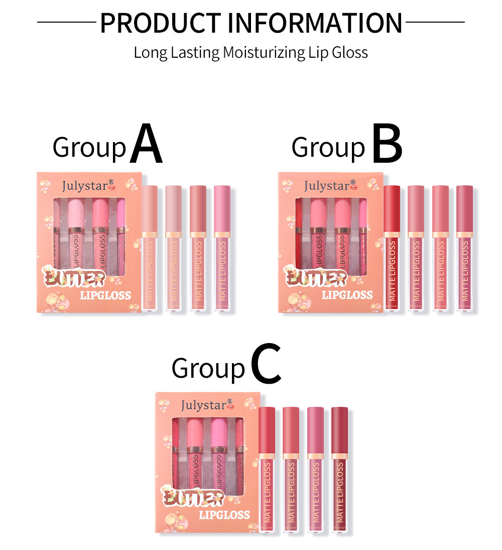 Amazon Export Pearlescent Long-lasting Moisturizing Lip Gloss Set Box, Water Luster Mirror Natural Three-dimensional Non-fading Lip gloss set undefined