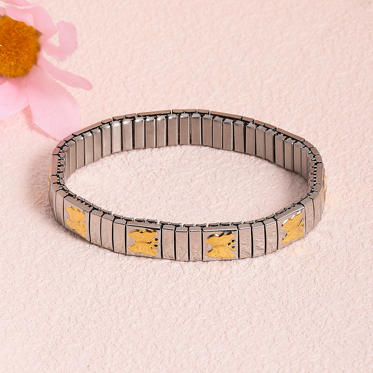 Classic Style Geometric Titanium Steel Italian Charm & Links Bracelets In Bulk display picture 5