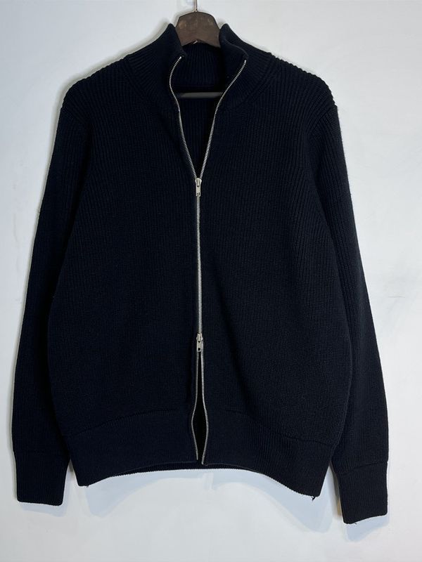 Majia Sijiao 19Aw Double Zipper Half-High Collar Cotton Knit Sweater Winter New Style Unisex Couple Matching