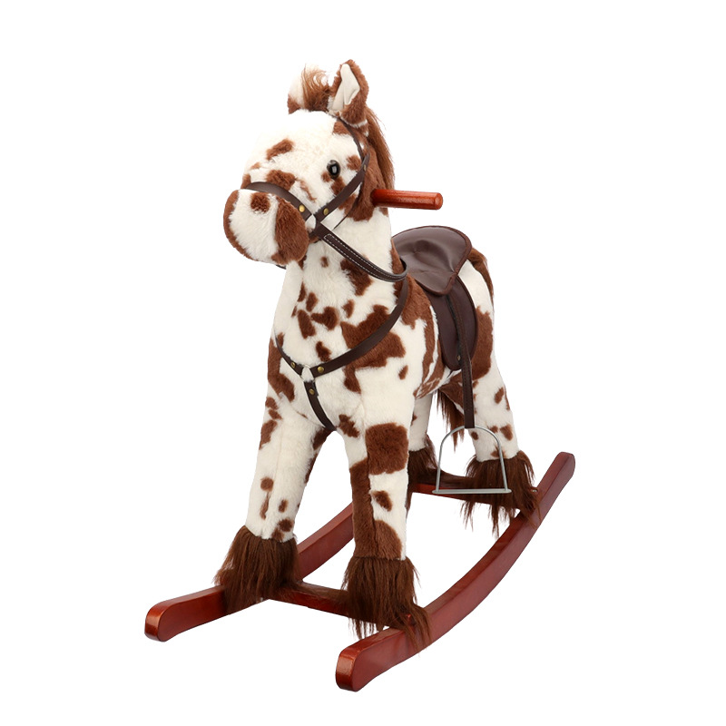 Caballo Mecedor de Peluche para Niños de Madera para Coordinación Mano-Ojo