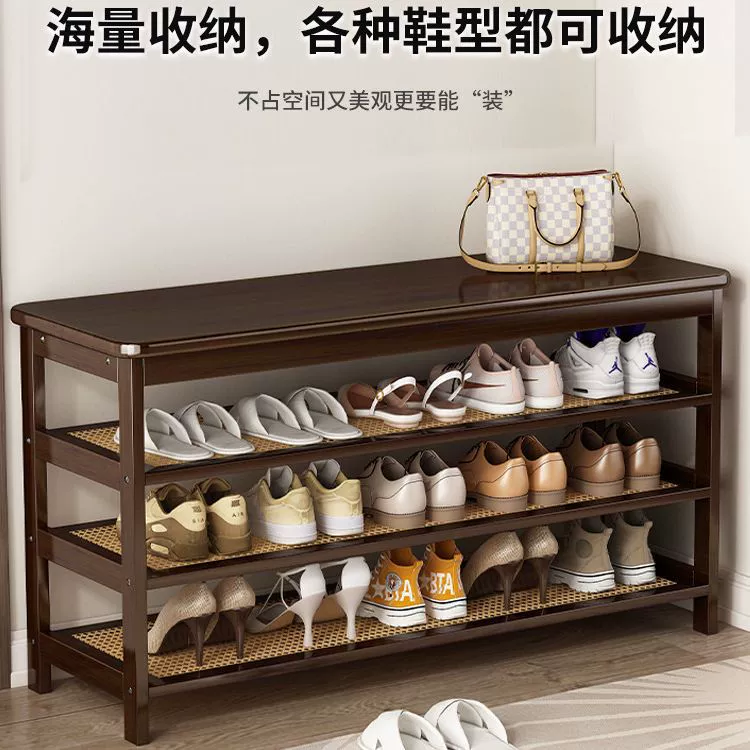 Входная полка для обуви Бытовой табурет для смены обуви Дверной шкаф для обуви Сидячий табурет Интегрированная Бытовая стойка для обуви из несплавного дерева Хранение Артефакт