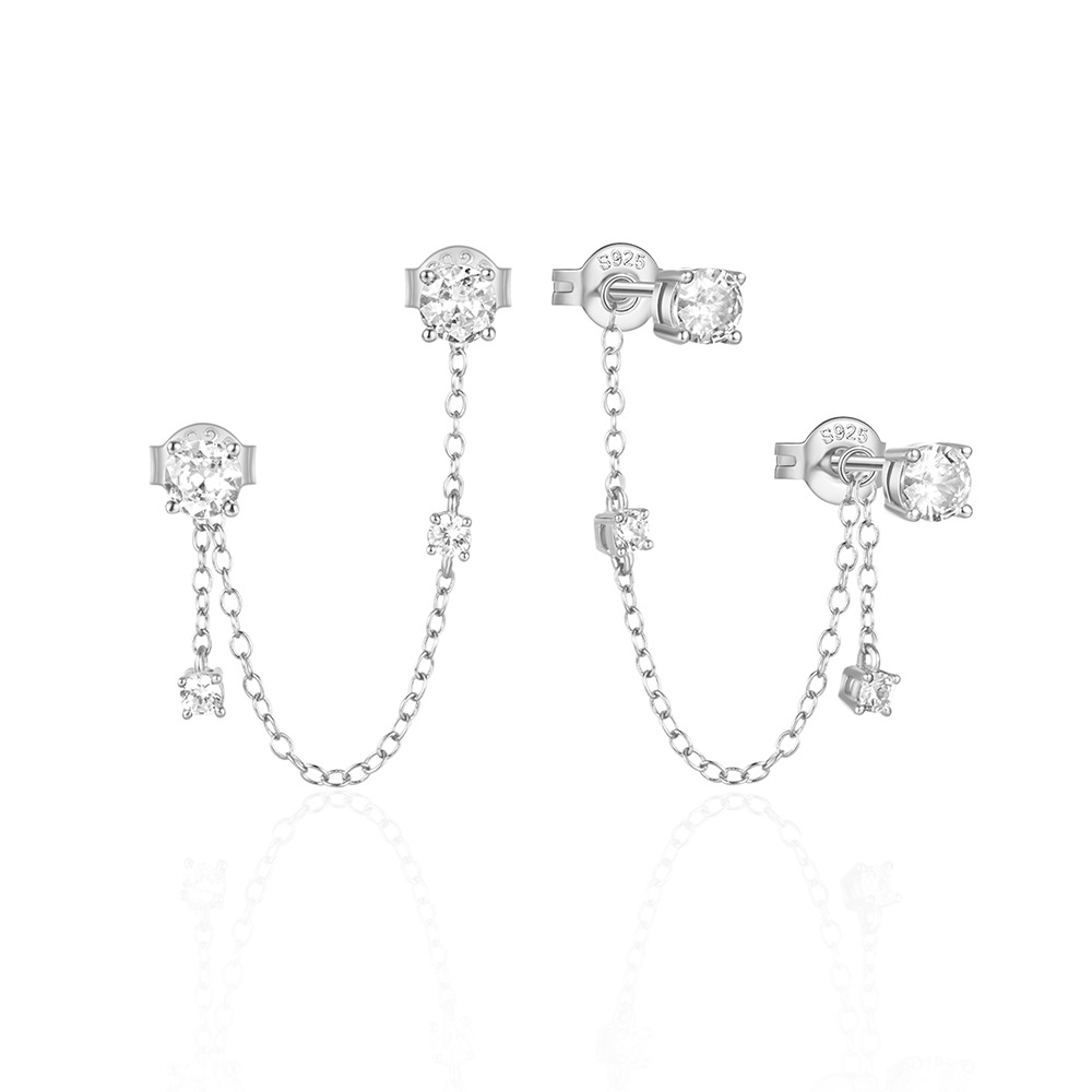 1 Paire Style Ig Géométrique Gland Argent Sterling Boucles D'oreilles display picture 38