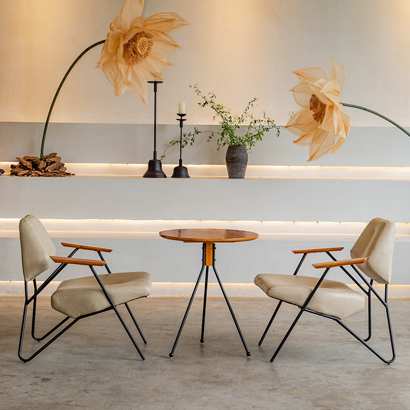 Internet-Famous Bar Sofa Set Dessert Shop Milk Tea Shop Cafe Table and Chair Set Leisure Meeting Commercial Use