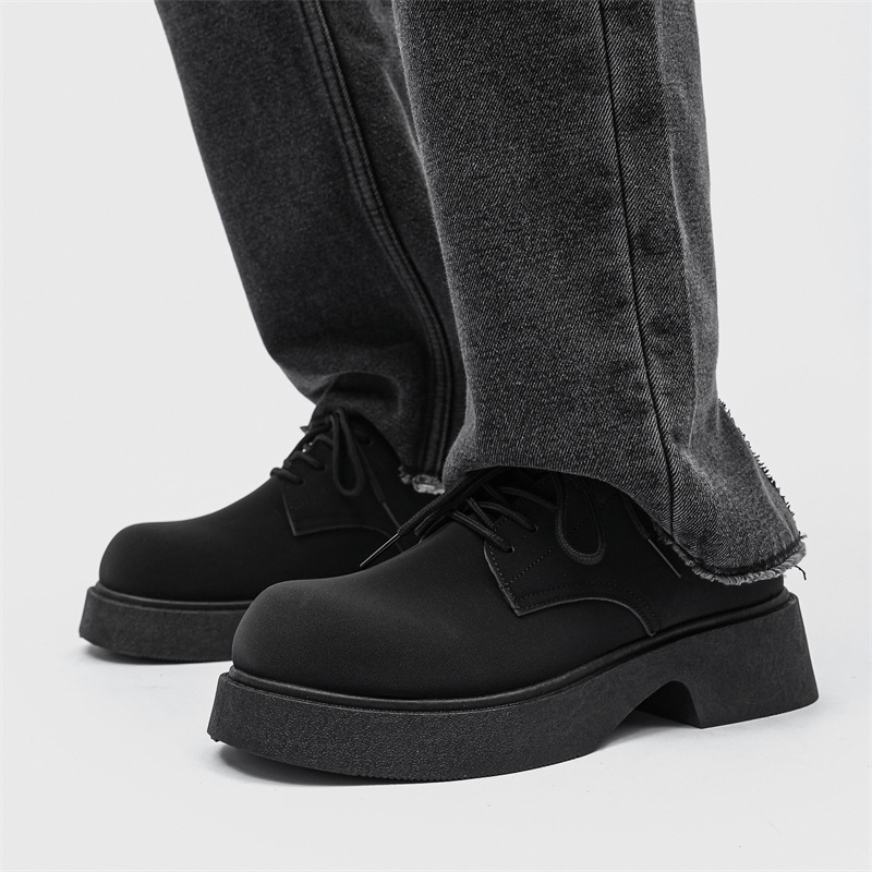 zapatos de cabeza grande con suela gruesa pareja británica Martin zapatos de cuero de negocios de alta altura zapatos de cuero casuales zapatos de hombre de derby