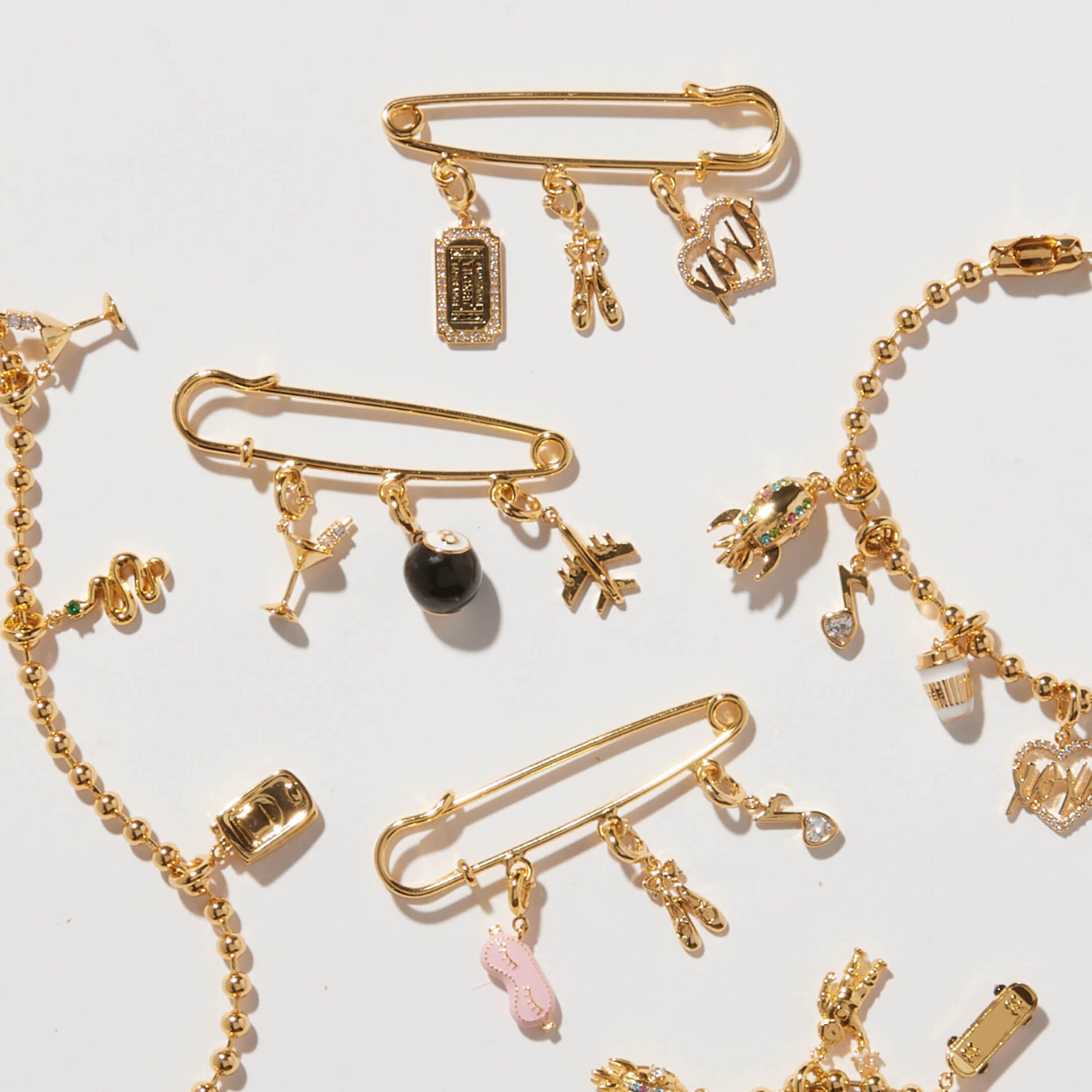 European and American Fashion Popular Stainless Steel Valentine's Day Pendant DIY Accessories Necklace Zircon Pendant 18K Color Retention