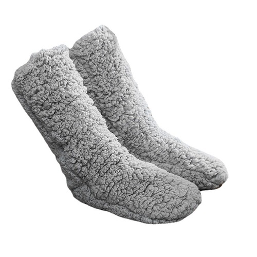 Warm foot socks for women in autumn and winter plus velvet thickened warm floor socks for adults sleeping socks coral velvet confinement socks