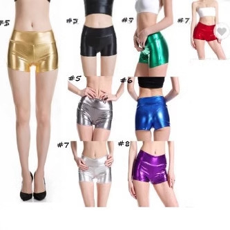 Cross-Border European and American Style Shiny Leather Shorts, Sexy Butt-Lifting Pants, Smooth Faux Leather Shorts, Foreign Trade Women's Performance Trendy Pants