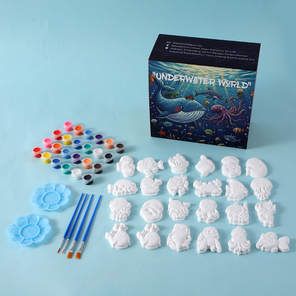益智海洋世界主题彩绘儿童涂鸦玩具幼儿园儿童学生节日生日礼物