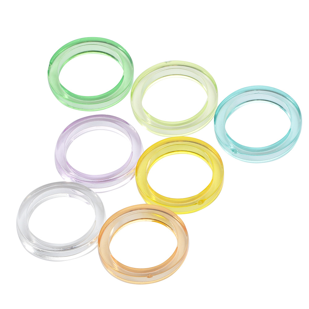 Korean Colorful Resin Ring Set display picture 7