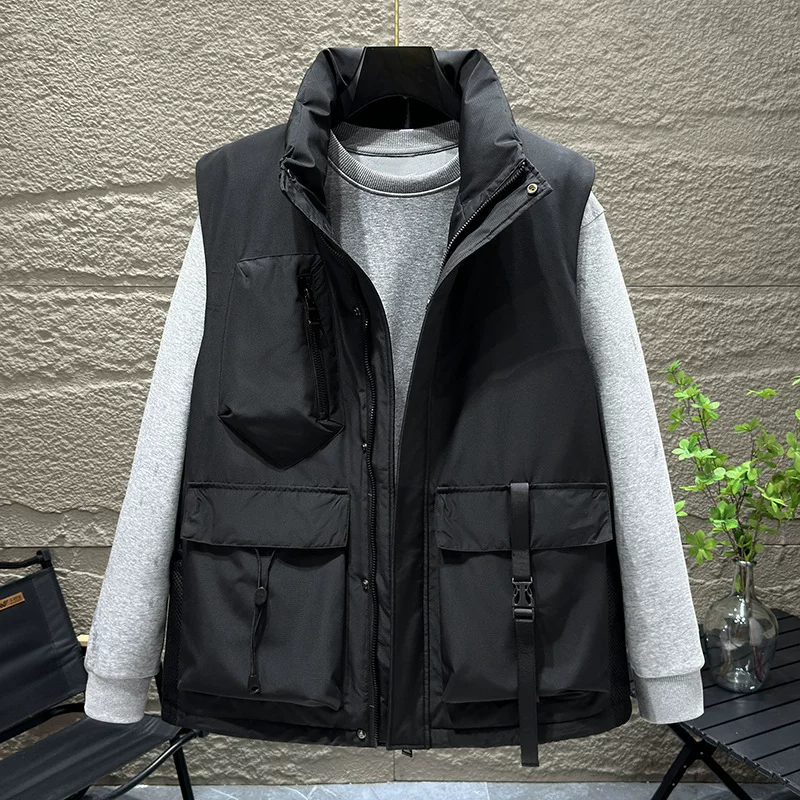 Vest for leisure sleevless, jacket with zipper, increased thickness, plus size