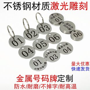 Stainless steel spicy hot number plate restaurant number plate kindergarten water cup number Hotel Hotel Key Plate