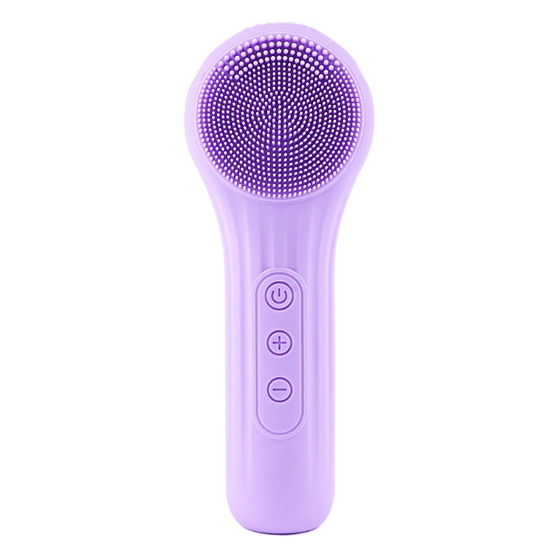 Cepillo de limpieza facial eléctrico multifuncional transfronterizo, recargable, impermeable, masaje con compresas calientes, dispositivo de limpieza facial de silicona con vibración ultrasónica