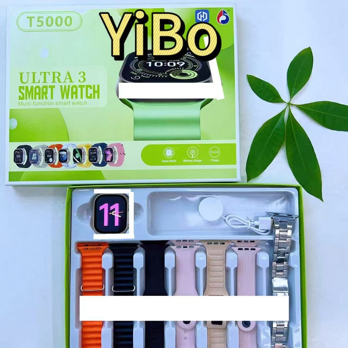 T5000 reloj inteligente Bluetooth llamada siete paquetes de reloj medidor de movimiento ritmo ritmo cardíaco sangre explosión transfronteriza