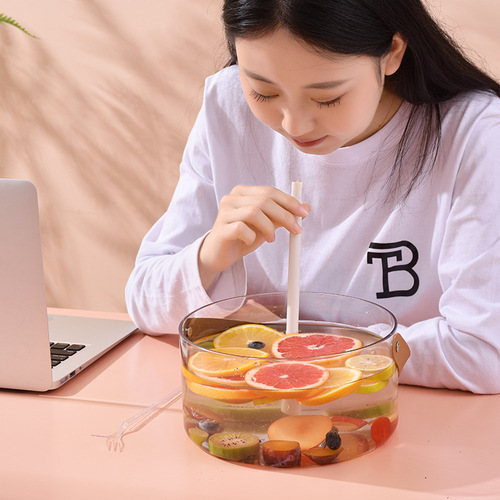 Plastic ice bucket with high appearance, constant temperature beer bucket, champagne ice bucket, household portable transparent basket, fruit storage basket