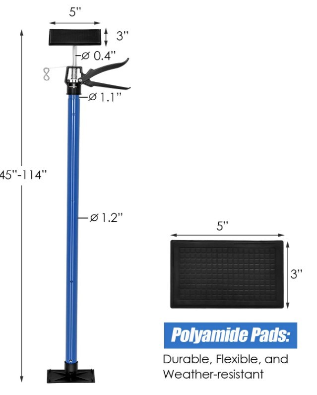 厂家供应115-290cm孔距款钢管喷塑吊顶橱柜支撑杆