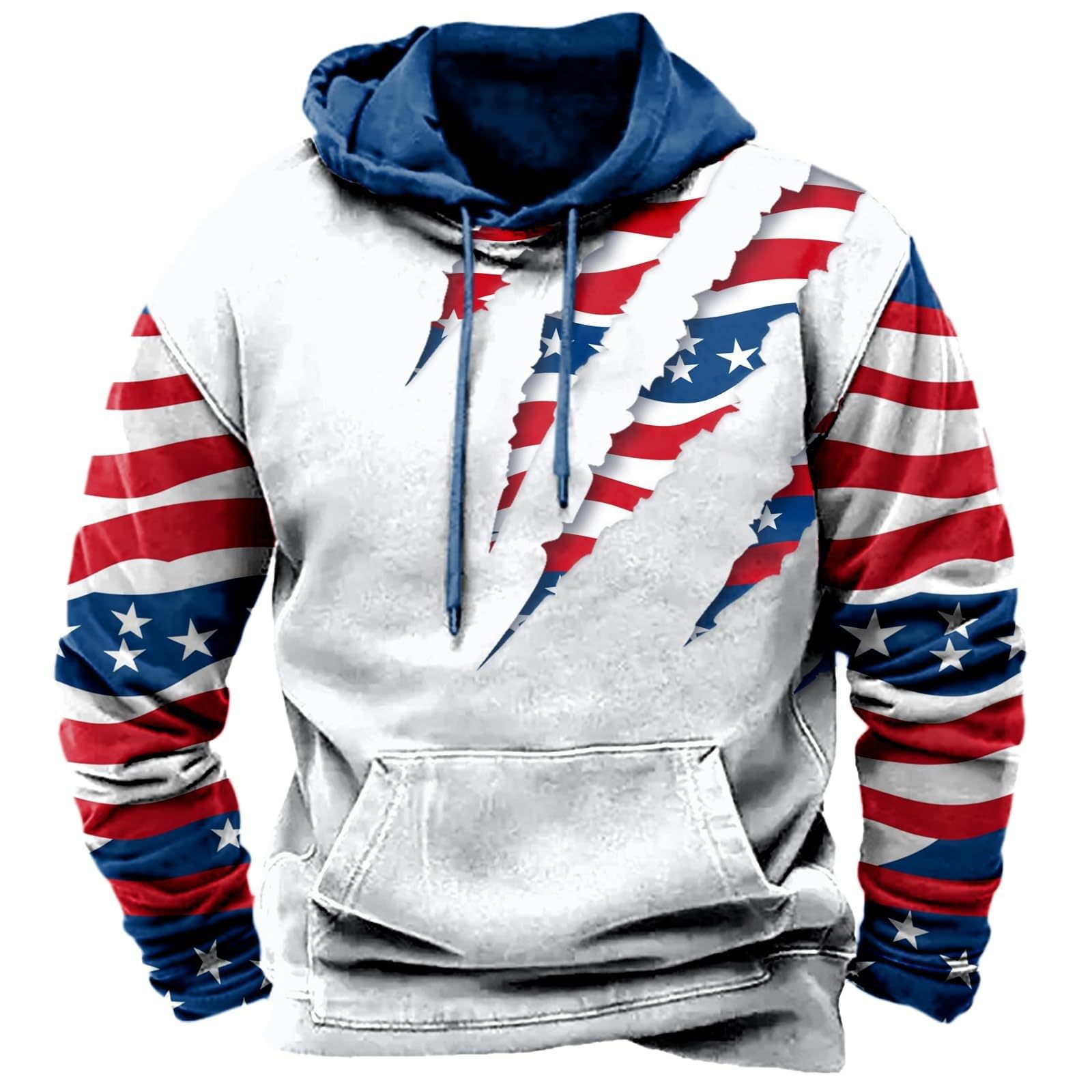 Transfronterizo 2025 nuevo estilo Amazon moda europea y americana casual patrón de estrella de cinco puntas suéter con capucha de manga larga MC15